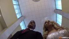 Real couple fucking after their civil wedding