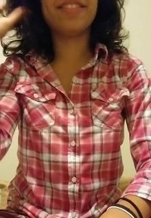 Titty reveal in my plaid shirt!