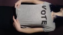 My titty drop has a very important message for you today: VOTE