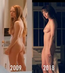 Amanda Seyfried 2009 (Chloe) - 2018 (Anon) Nude Comparison