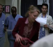 Katherine Heigl making a point by angrily stripping to her panties on Grey's Anatomy