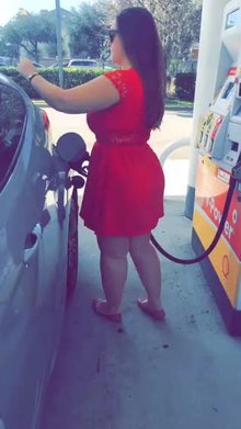 Ass Reveal At Gas Station
