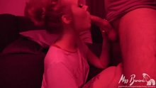 Blowjob in pink room