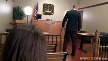 Peta Jensen masturbating at the back of the courtroom