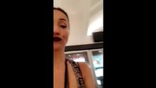 Hot chick flashing her pussy at the mall