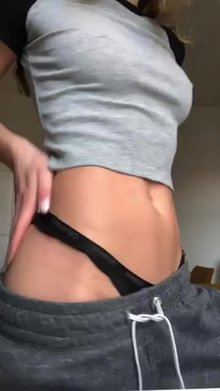 Small titty drop over washboard abs