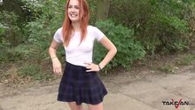 Slutty redhead schoolgirl is a good time